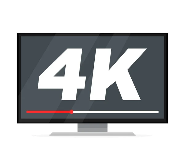 TV dengan 4k Ultra HD teknologi video . - Stok Vektor