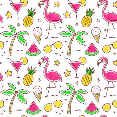 Palm desenle renkli sorunsuz yaz