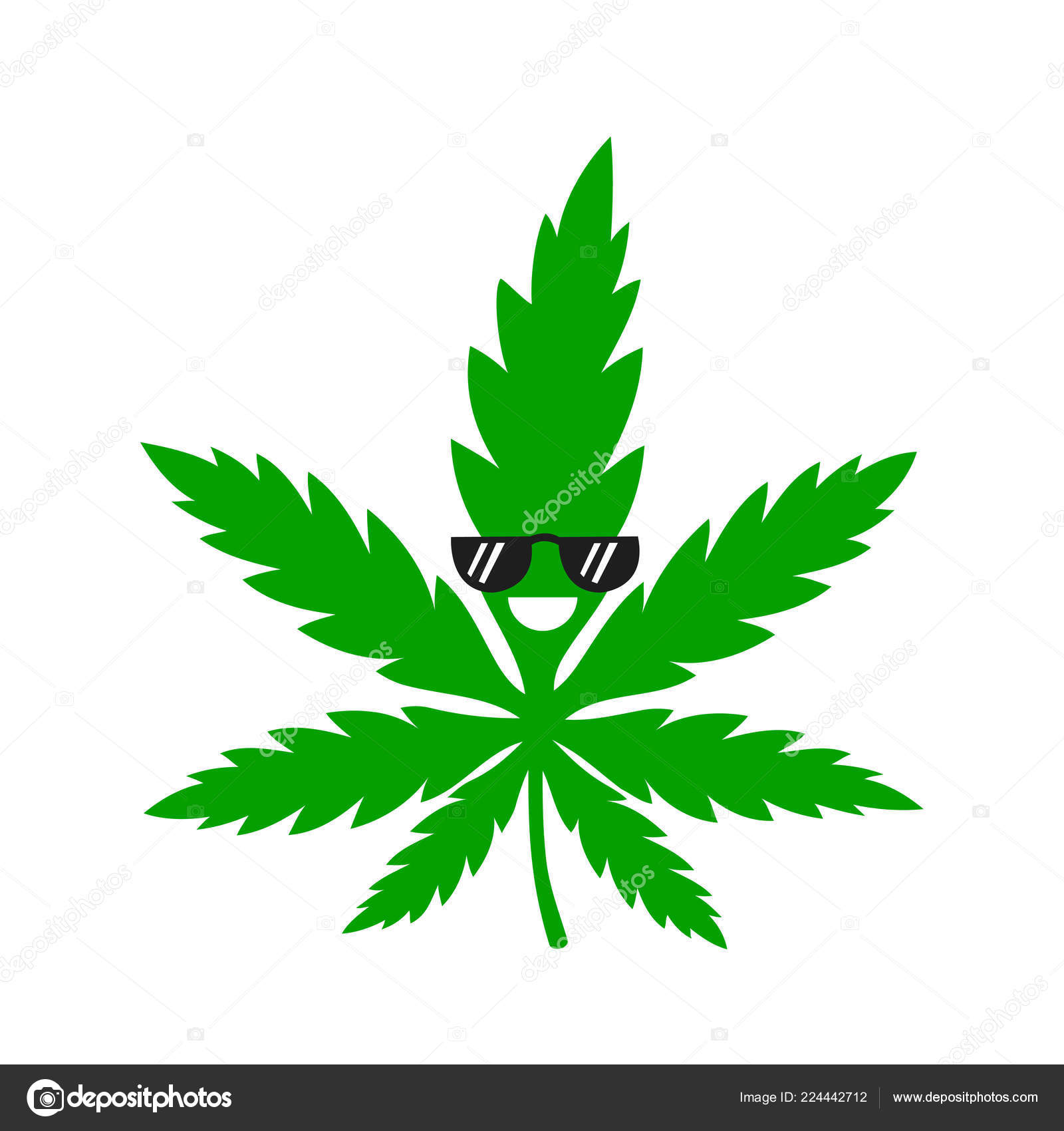 Funny smiling happy cool marijuana Stock Vector by ©Kahovsky 224442712