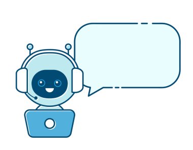 Cute smiling robot,chat bot 