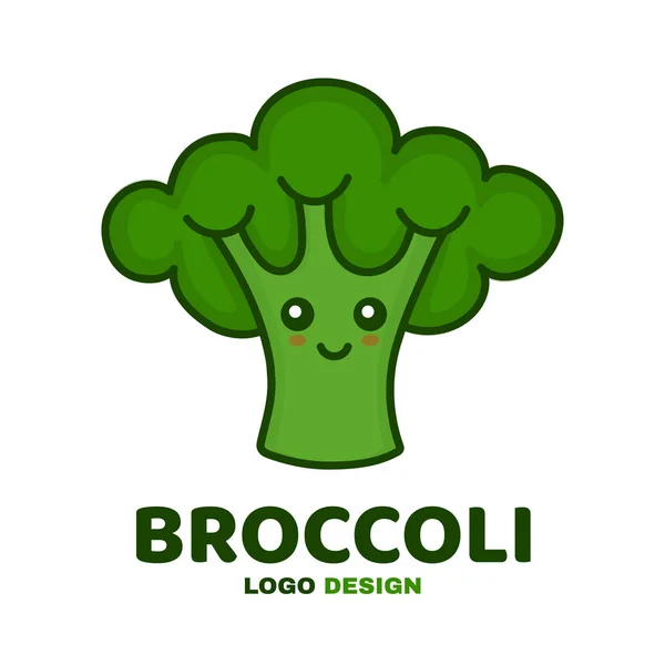 Linda sonrisa feliz broccoli.Vector — Archivo Imágenes Vectoriales