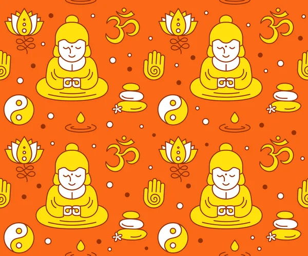 Simboli sacri religiosi buddisti — Vettoriale Stock