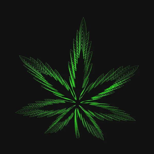 Cannabis marihuana wietblad — Stockvector