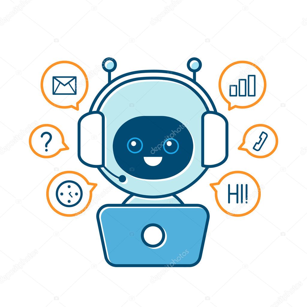 Cute smiling robot,chat bot