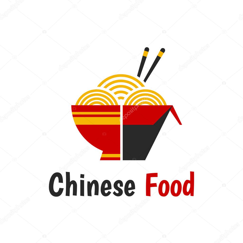 Chinese food isolated flat cartoon 