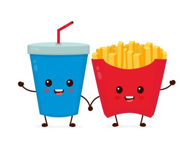 Mutlu gülümseyen komik şirin soda 