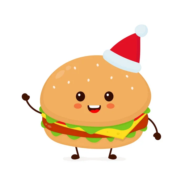 Lyckligt leende rolig söt burger — Stock vektor