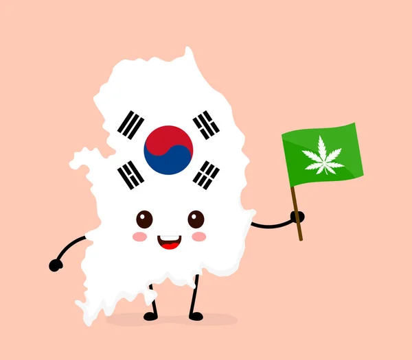 Χαριτωμένο αστείο χαμογελά ευτυχισμένη Νότια Κορέα — Διανυσματικό Αρχείο