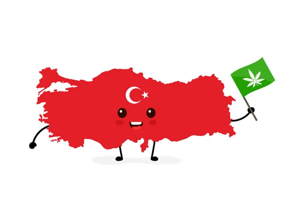 Χαριτωμένο αστείο χαμογελώντας ευτυχισμένη Τουρκία Χάρτης — Διανυσματικό Αρχείο