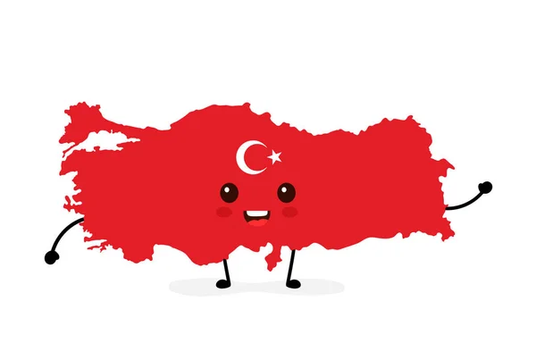 Lindo divertido sonriente feliz Turquía mapa — Archivo Imágenes Vectoriales