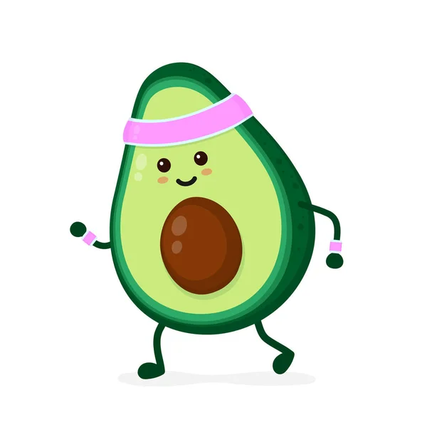 Lindo sonriente feliz aguacate fuerte — Vector de stock