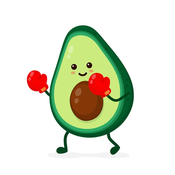 Linda sonrisa fuerte aguacate lucha — Vector de stock