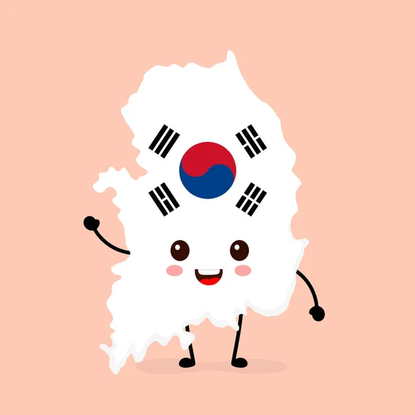 Милий смішно посміхаючись щасливі Південної Кореї — стоковий вектор
