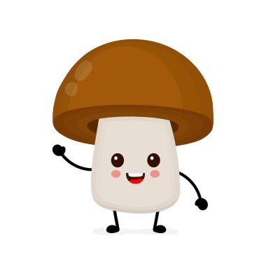 Komik mutlu sevimli mutlu gülümseyen mantar