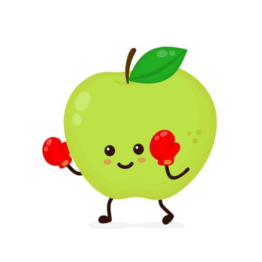 Sevimli gülümseyen güçlü elma mücadele