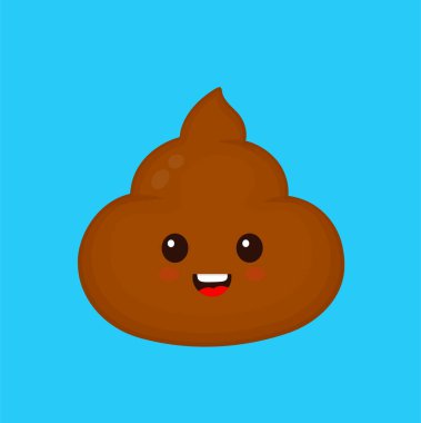 Sevimli gülümseyen mutlu komik kaka. Vektör 