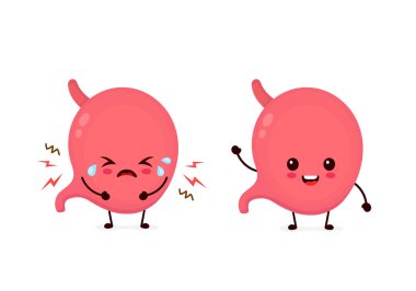 Üzücü hasta cry ve sağlıklı mide 