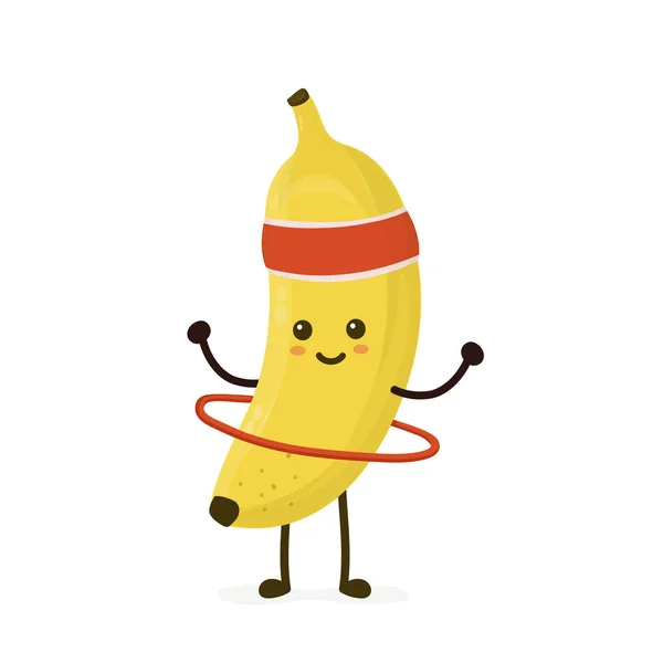 Personagem de desenho animado de banana feliz