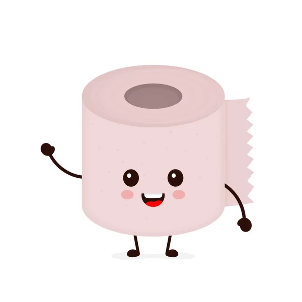 Divertido feliz lindo sonriente papel higiénico — Vector de stock