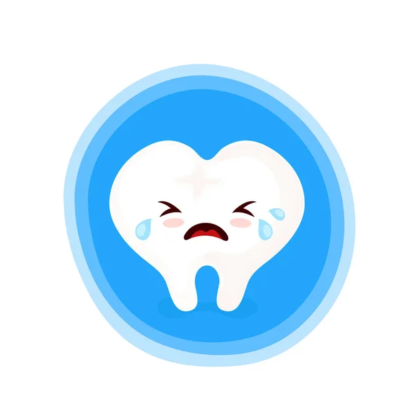 Triste llanto enfermizo diente enfermo — Vector de stock
