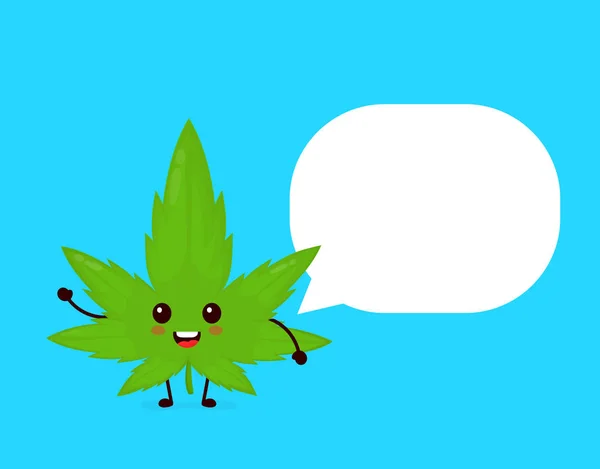 Humour souriant heureux marijuana weed — Image vectorielle