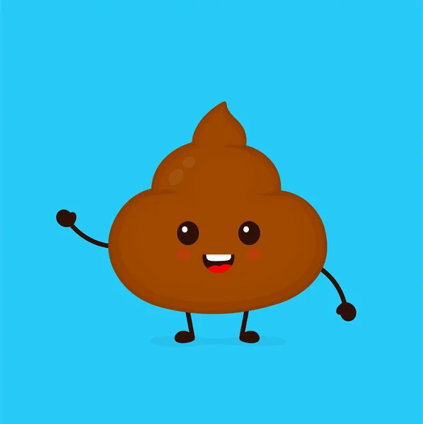 Cute smiling happy funny poop. Vector — Stock Vector