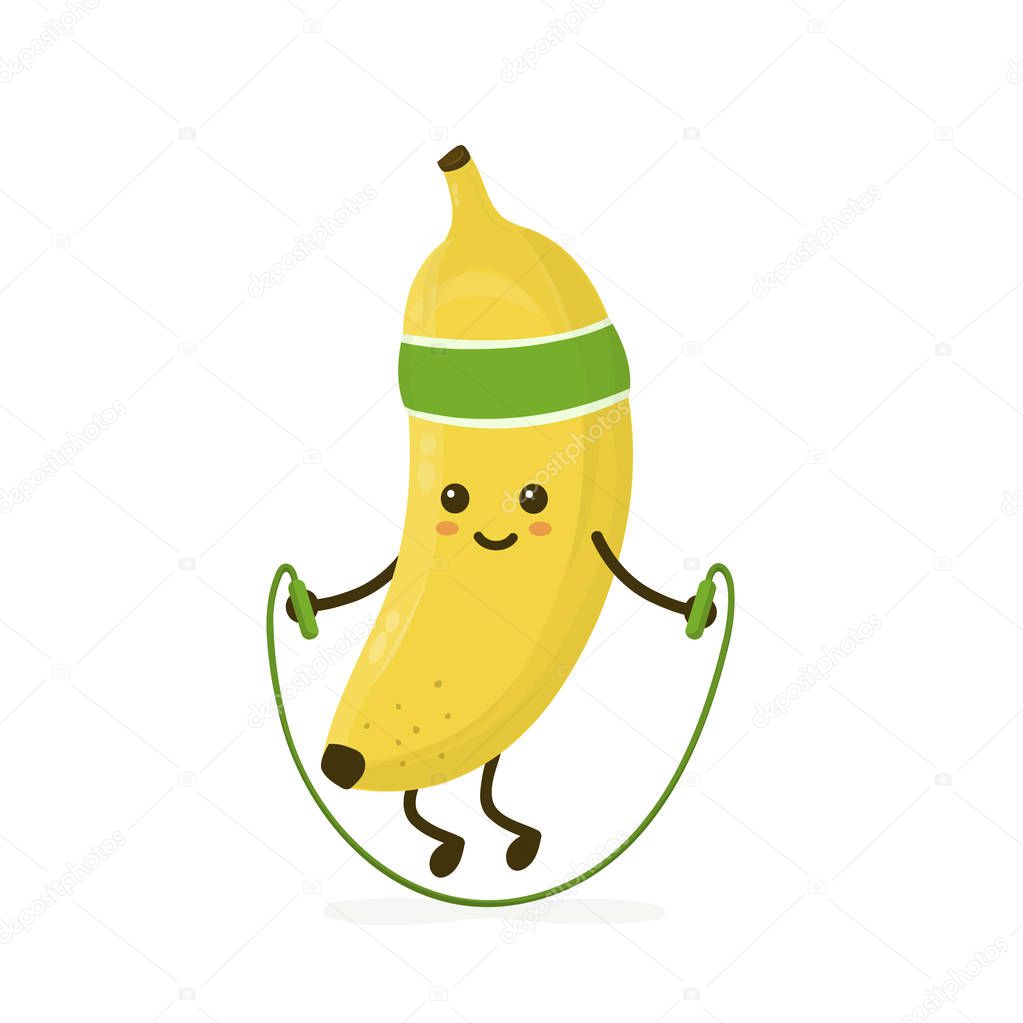 Cute smiling happy strong banana