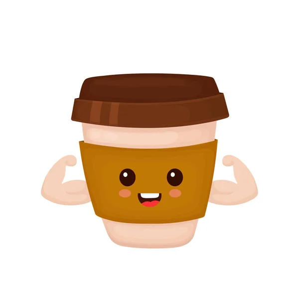 Feliz lindo sonriente café fuerte — Vector de stock