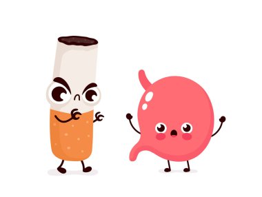 Kızgın korkunç sigara öldürmek mide karakteri