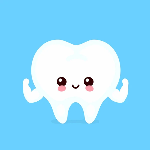 Fuerte sano feliz diente humano carácter — Vector de stock