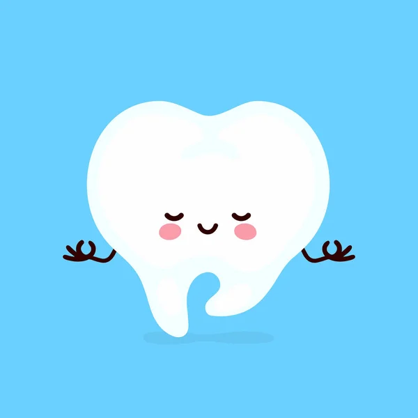 Fuerte lindo sano feliz diente humano — Vector de stock