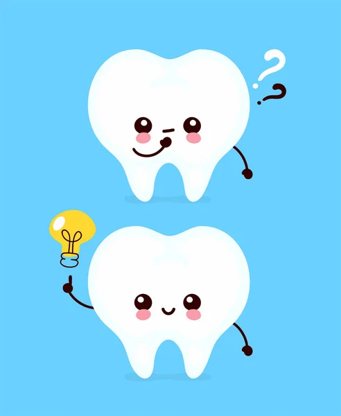 Diente lindo con signo de interrogación — Archivo Imágenes Vectoriales