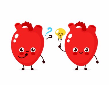 Soru işareti ile sevimli kalp