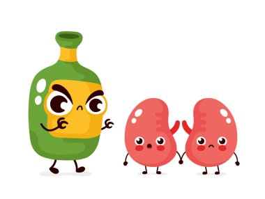 Kızgın korkutucu alkol şişesi böbreköldürmek