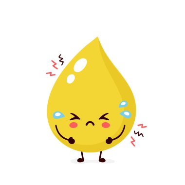 Cute sad unhealthy urine drop  clipart