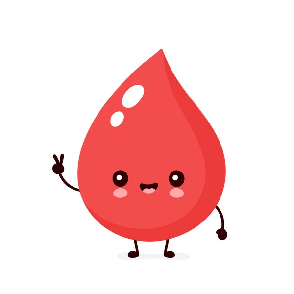 Lindo feliz sonrisa gota de sangre — Vector de stock