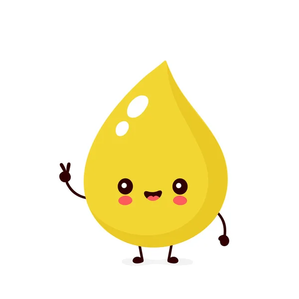 Bonito feliz sorrindo personagem gota de urina —  Vetores de Stock