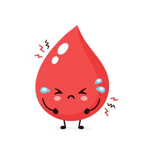 Lindo triste gota de sangre no saludable — Vector de stock