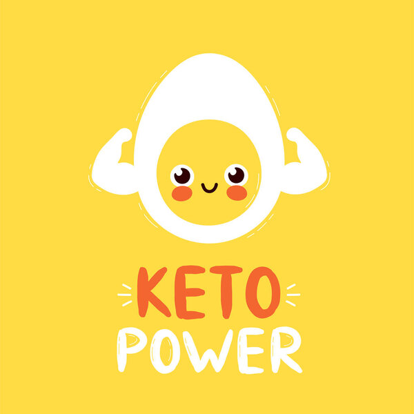 Cute strong smiling happy egg 
