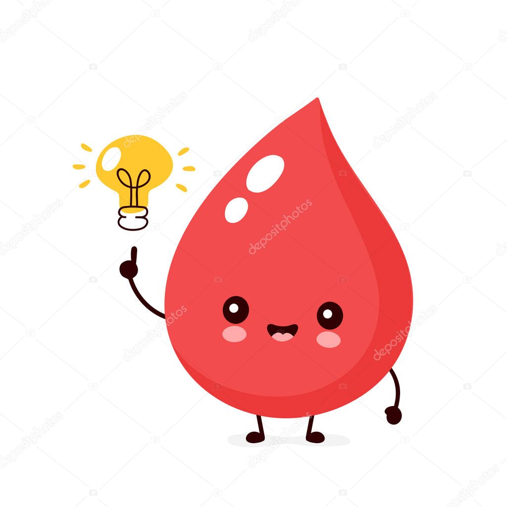 Cute happy smiling blood drop 