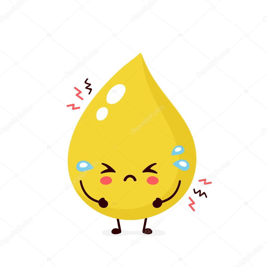 Cute sad unhealthy urine drop 