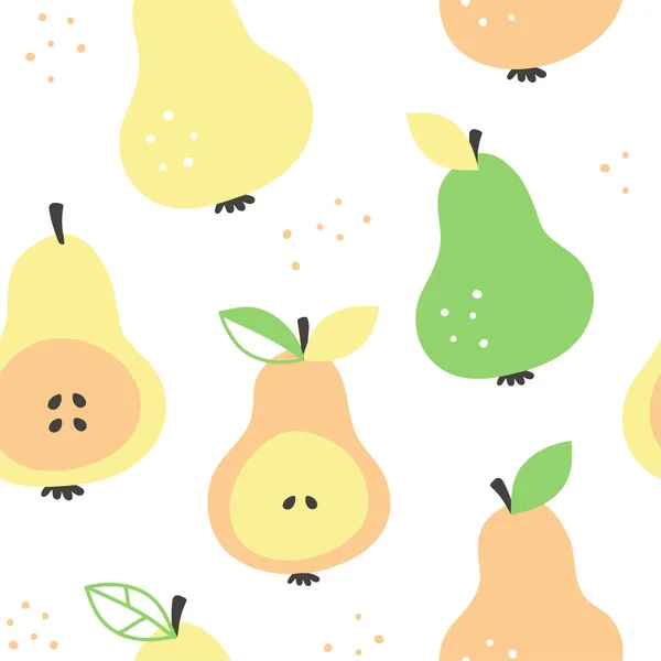 Frash pears modern beauty seamless pattern — Stock Vector