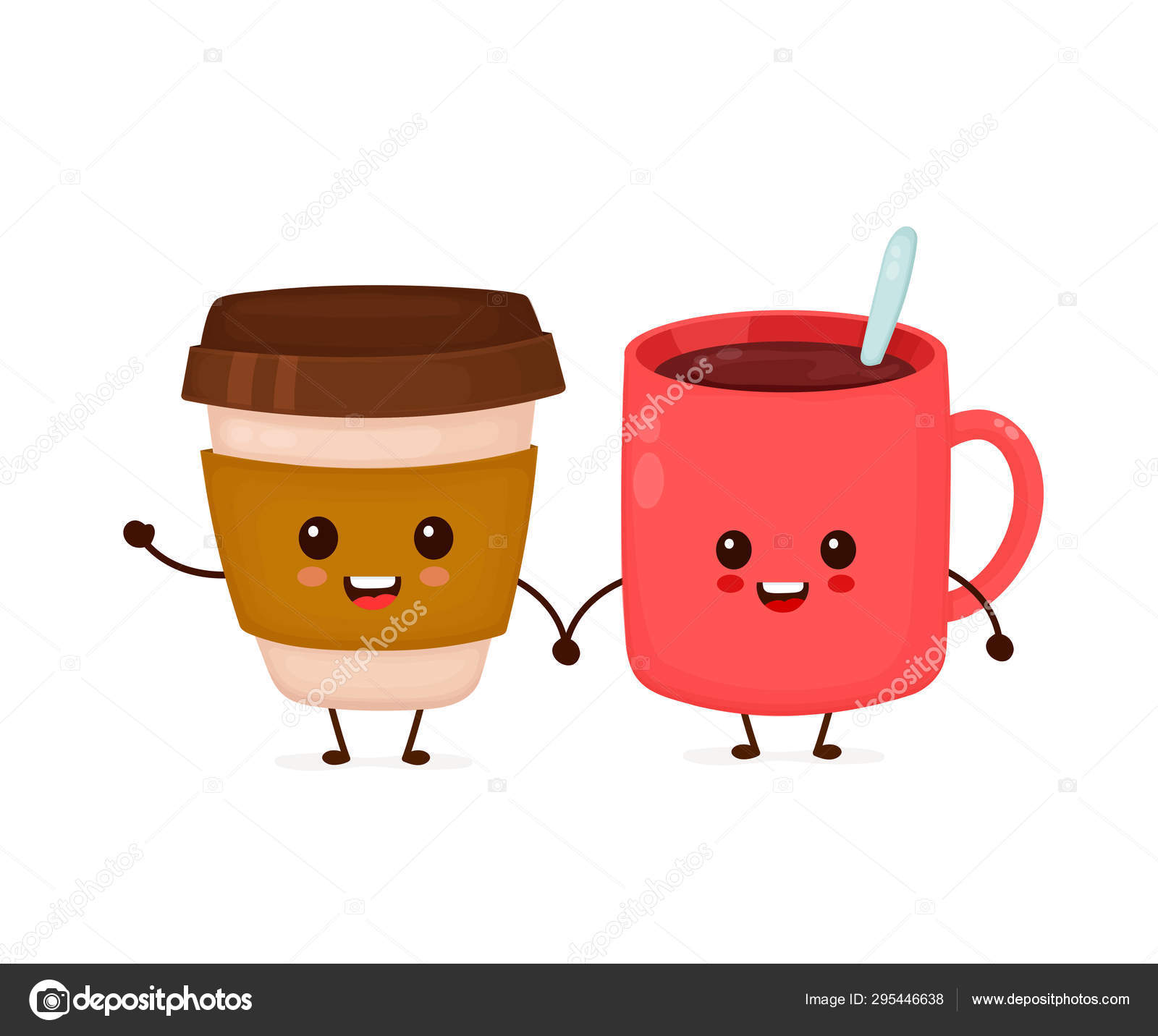 Happy cute smiling funny coffee cups Stock Vector Image by ©Kahovsky ...