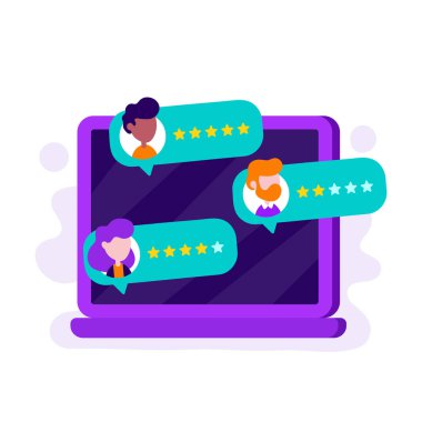 Derecelendirme balonu konuşmalarını gözden geçirin. Modern düz 