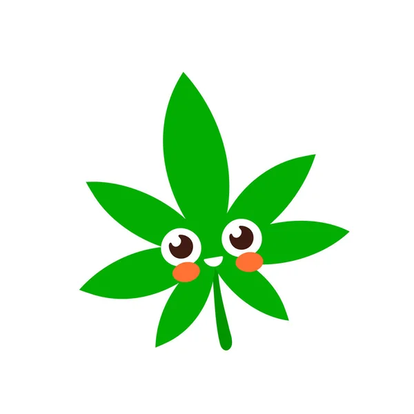 Roztomilý funny úsměvem šťastný marihuana — Stockový vektor