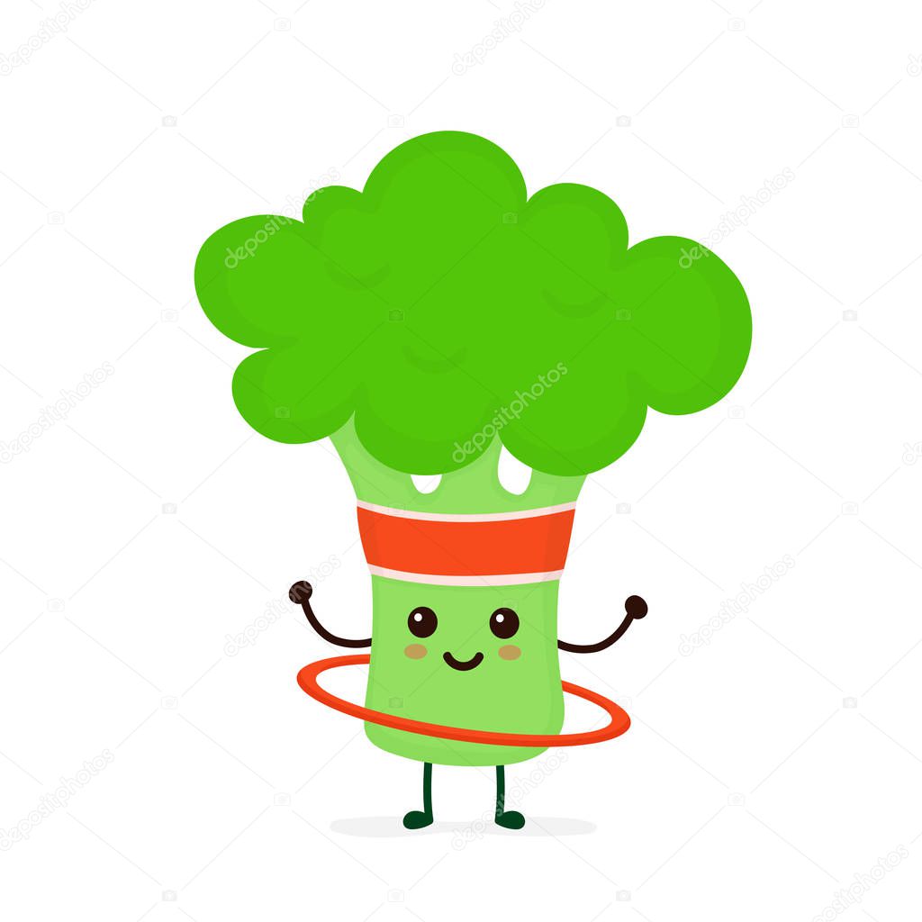 Cute smiling happy strong Broccoli 