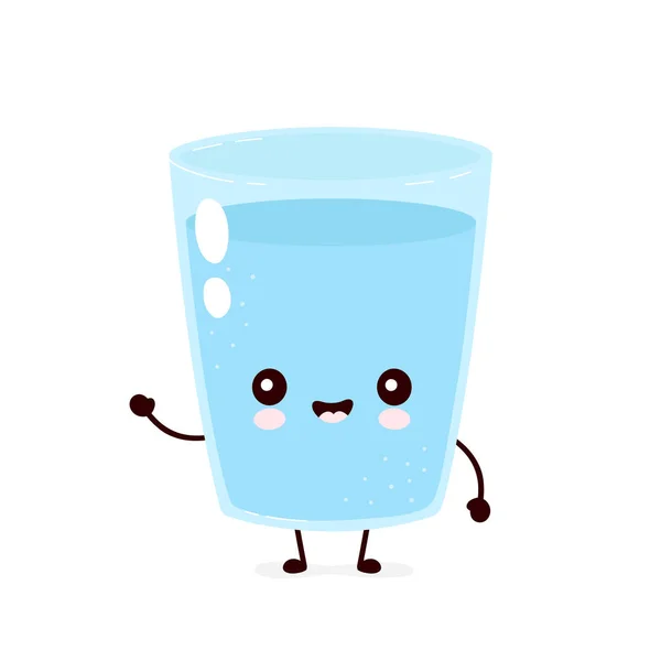 Linda sonriente feliz vaso de agua . — Vector de stock