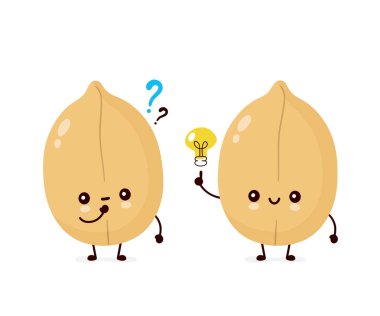 Soru işareti ile sevimli mutlu fıstık 