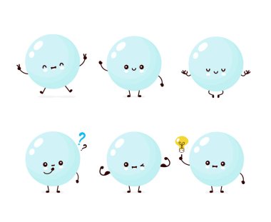 Sevimli mutlu sabun köpüğü seti koleksiyonu