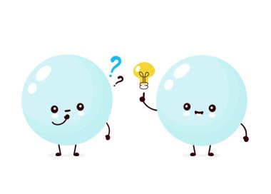 Soru işareti ile sevimli mutlu sabun köpüğü seti